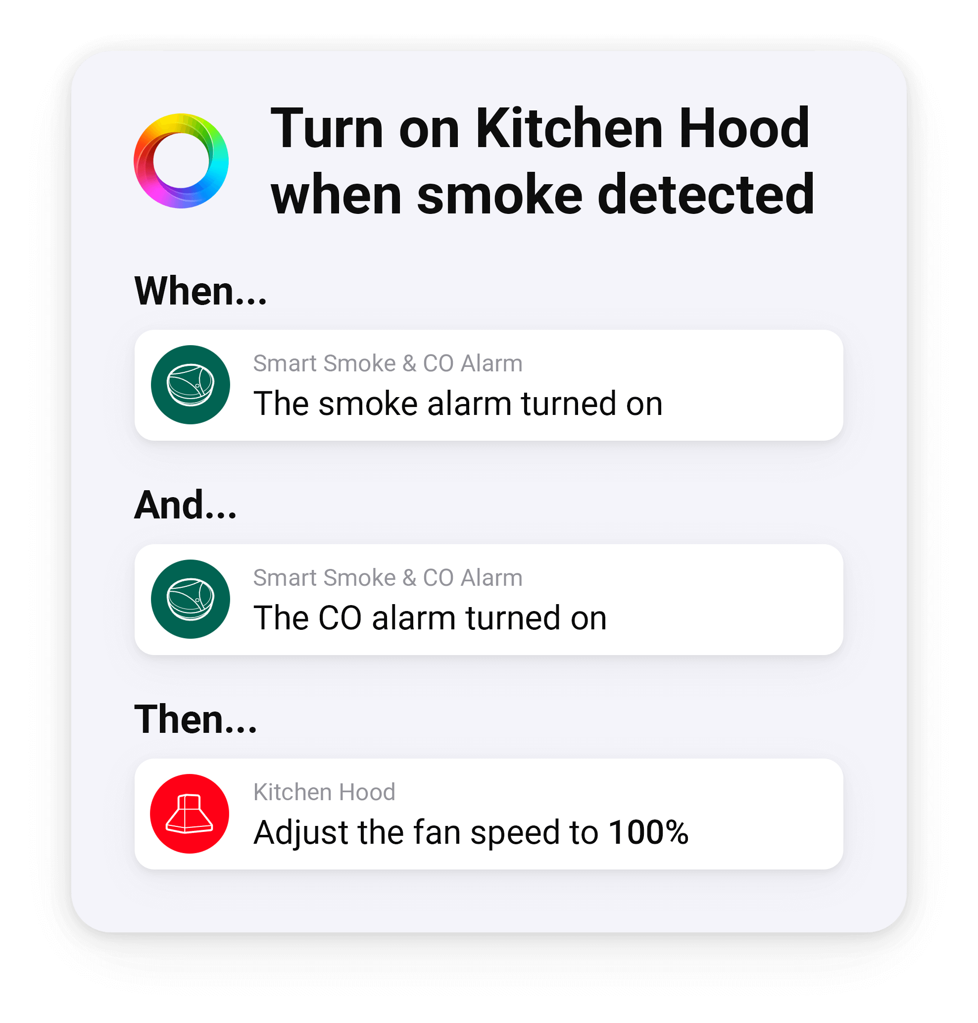 Turn on Kitchen Hood when Smoke Detected