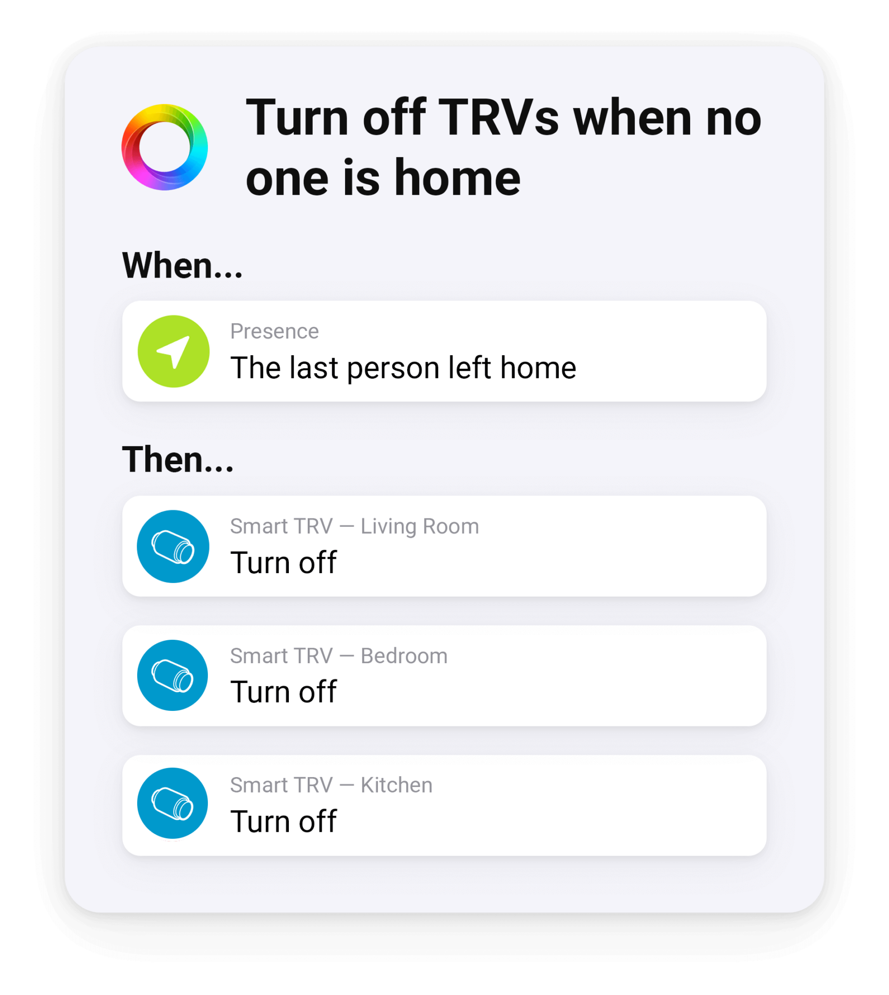 Turn Off All TRV Valves When No One Is Home Flow Example