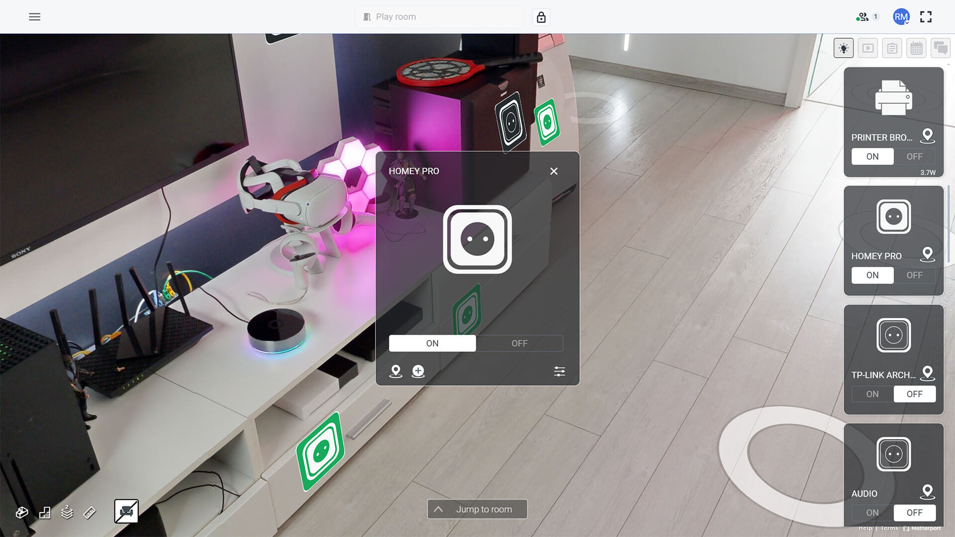 Homey and Sim-on 3D Visual Control Screenshot
