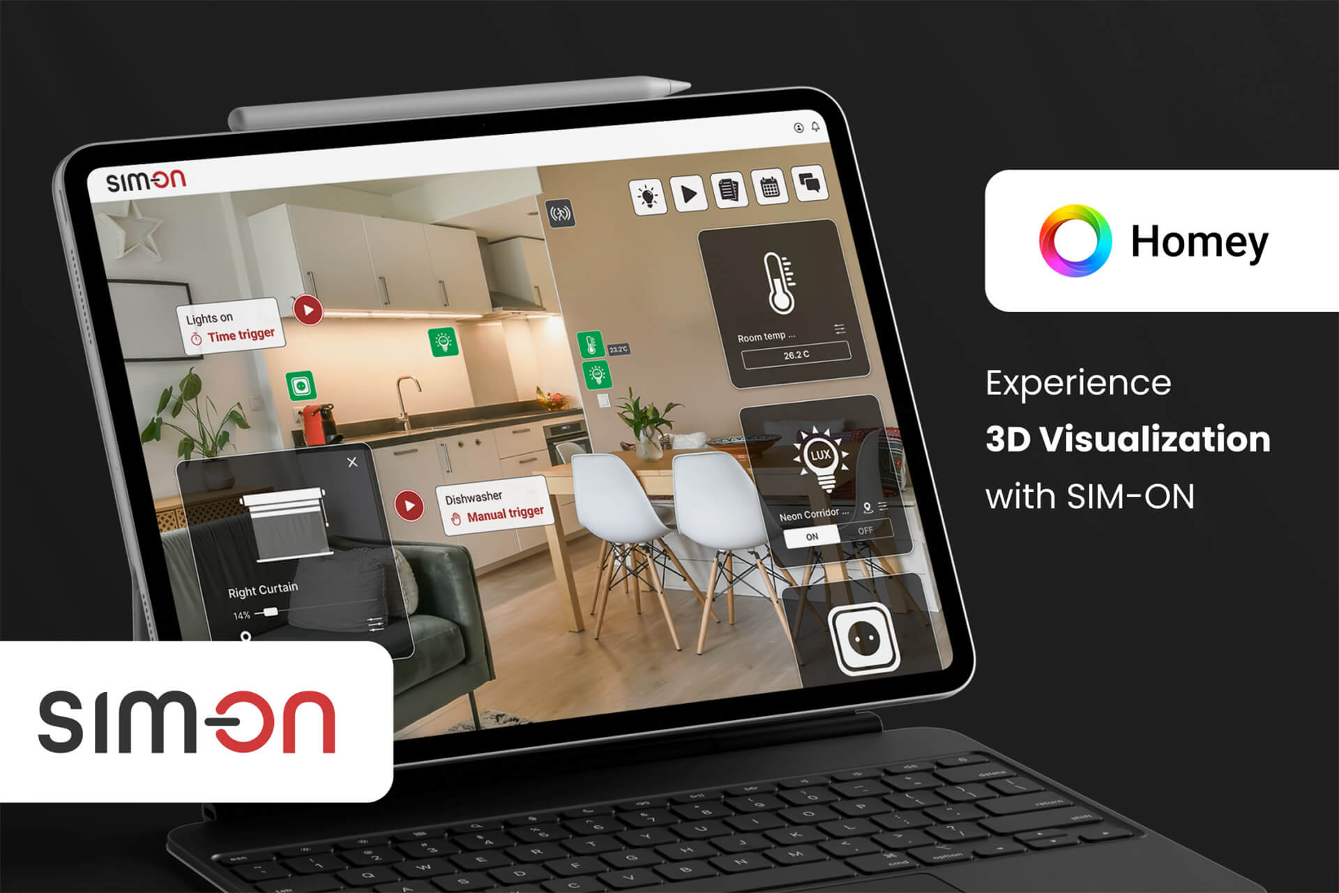 Homey and Sim-on 3D Visual Control
