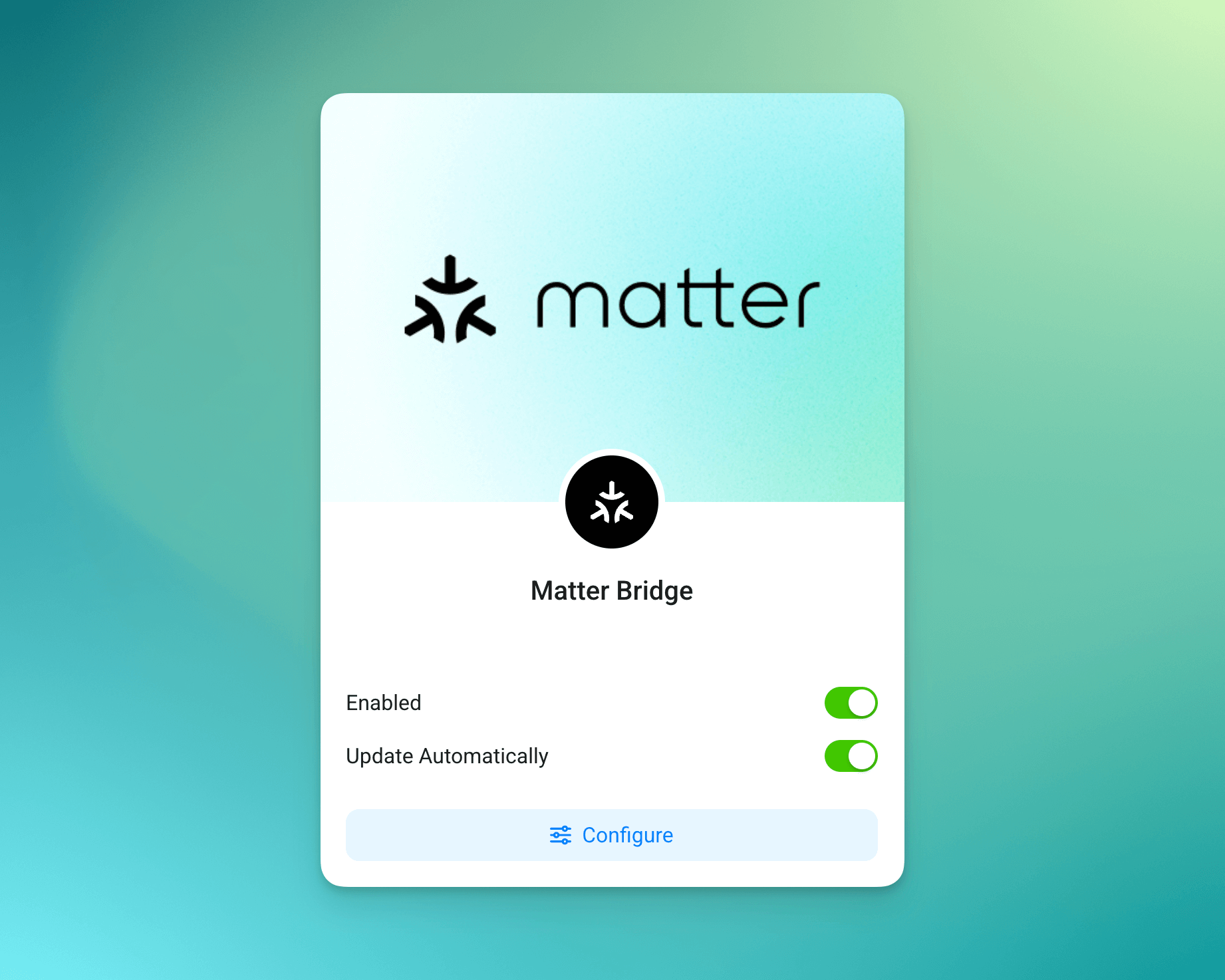 Configuring the Matter Bridge app in the Homey Web App