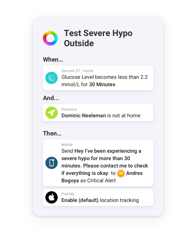 Homey Flow — Test Severe Hypo Outside