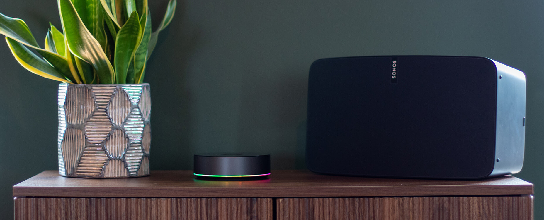 Homey Pro next to smart speaker