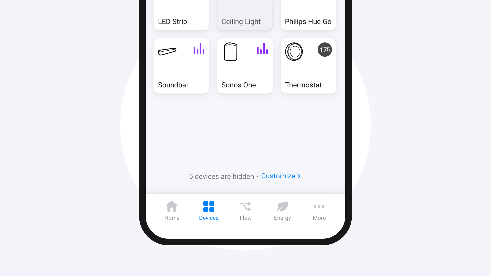 Customize option for Hidden Devices