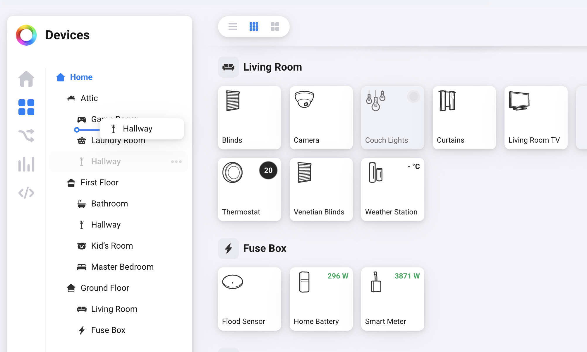 Sortable Zones in the Homey Web App