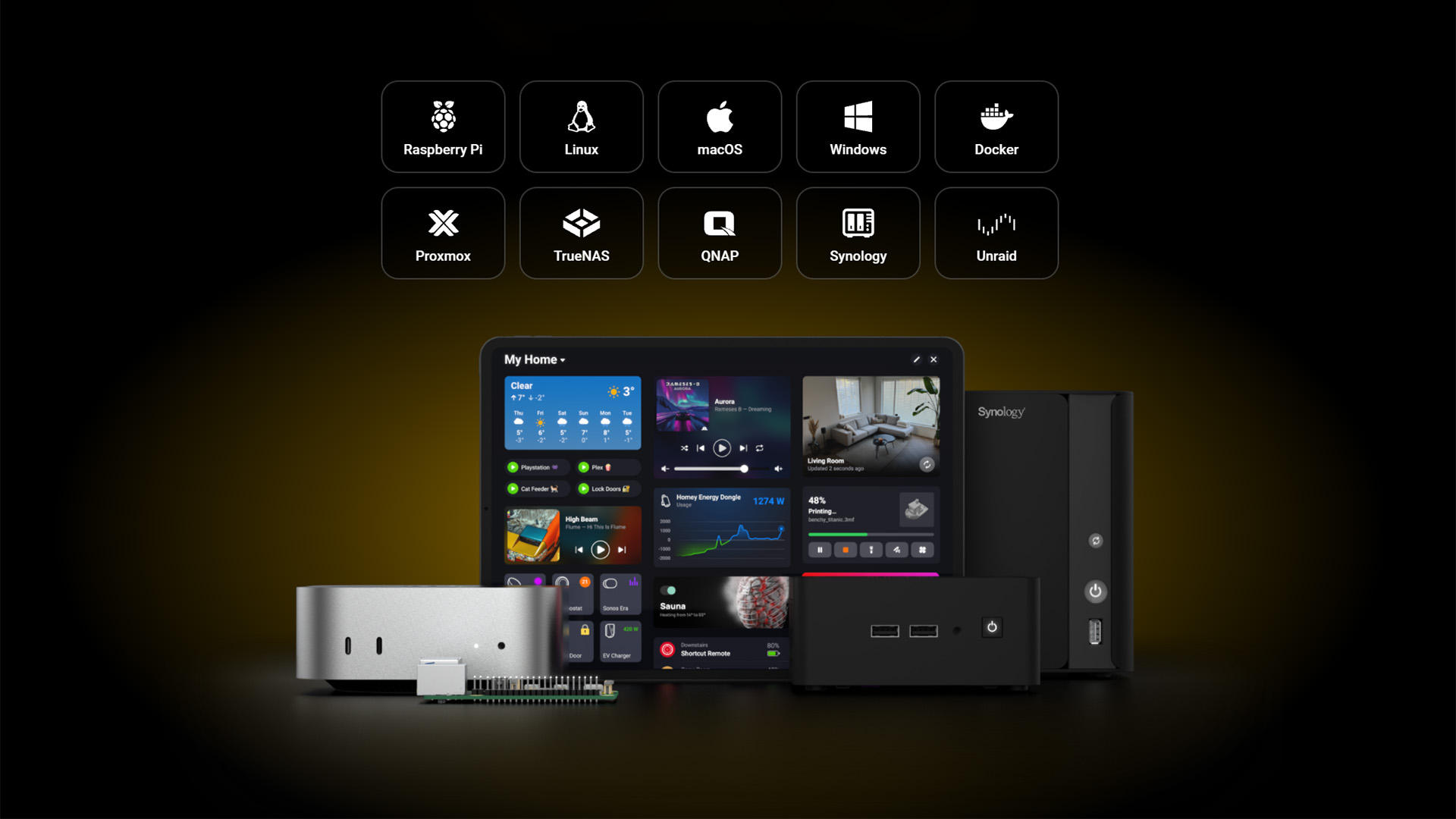 Homey Self-Hosted Server Supported Platforms
